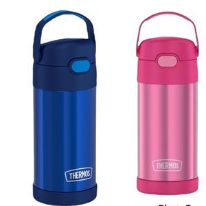 Thermos FUNtainers Pink or Blue Stainless Steel Insulated Straw Bottle-12oz NEW